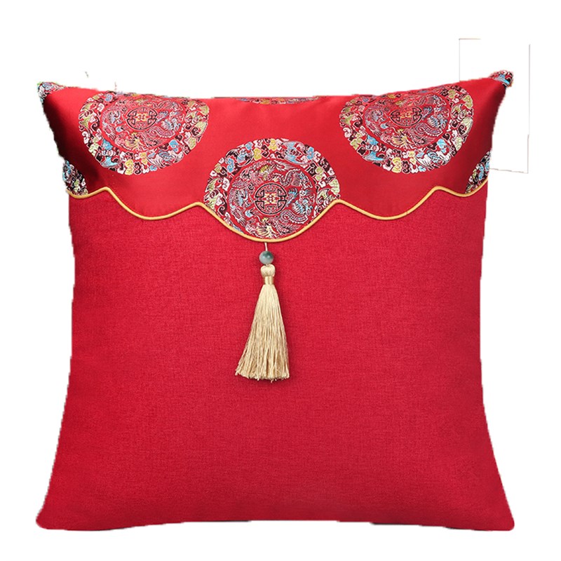 中式腰枕红木沙发靠垫客厅长方形靠背垫护腰枕抱枕含芯定制