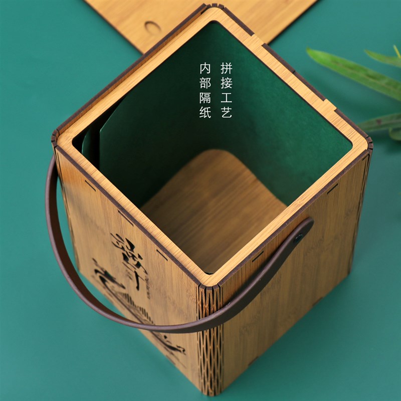 新款高档手提端午节礼品盒高端仿竹制粽子鸭蛋外包装盒空盒定制