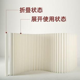 创意风琴纸墙折叠屏风房间办公室餐厅分隔挡板高隔断可移动屏余间