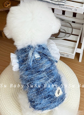 秋冬宠物服装猫咪保暖毛衣狗狗背心加厚防脱韩系学院风衣服