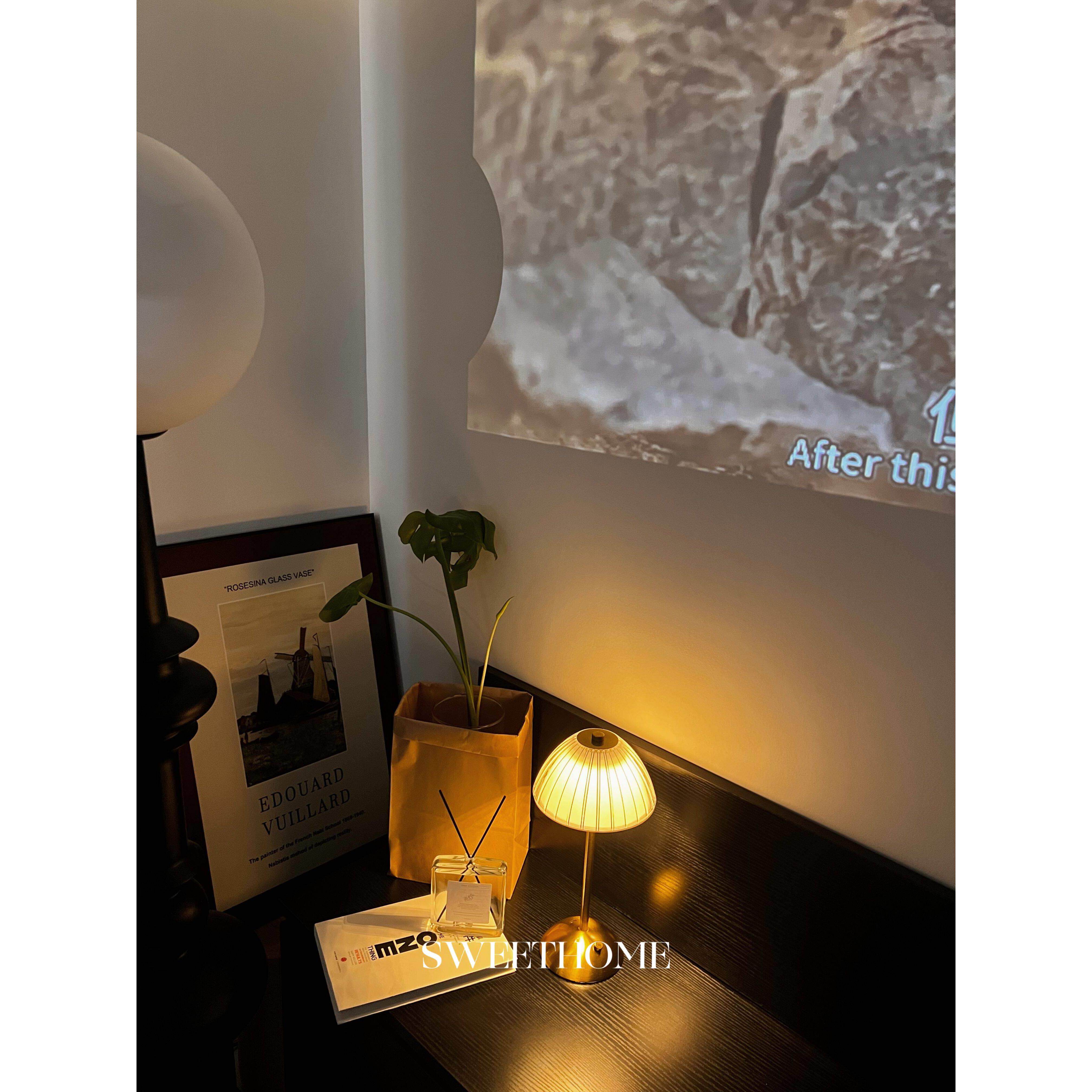 甜蜜之家*水晶南瓜触摸可充电夜灯床头灯卧室可调色气氛台灯