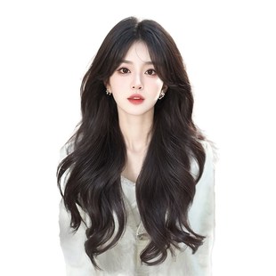 假发全头套女夏天薄款六代前额自然中分全头套式大波浪卷发假发套