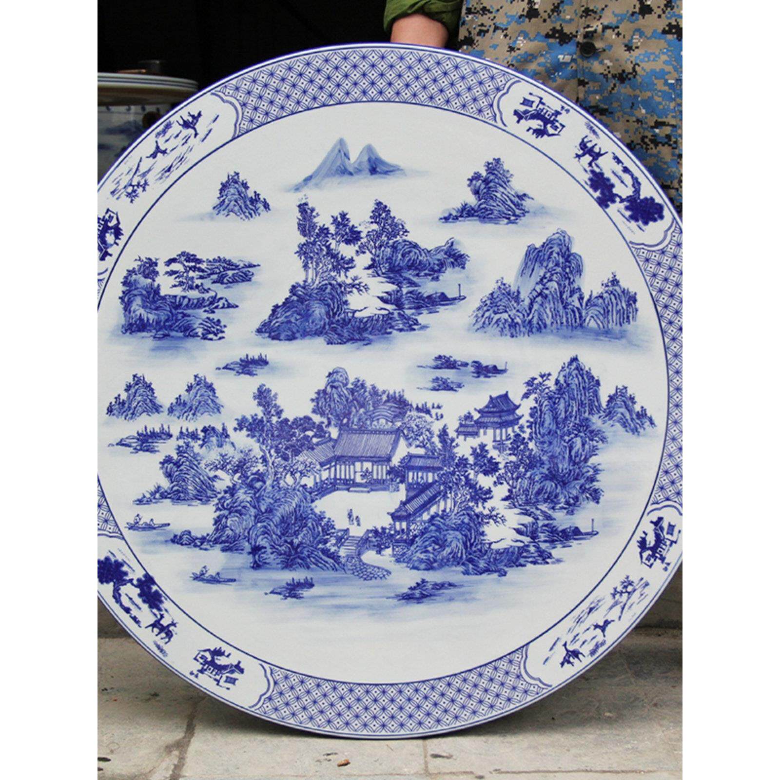 景德镇陶瓷桌凳套阳台露台花园庭院休闲桌椅圆桌青花瓷