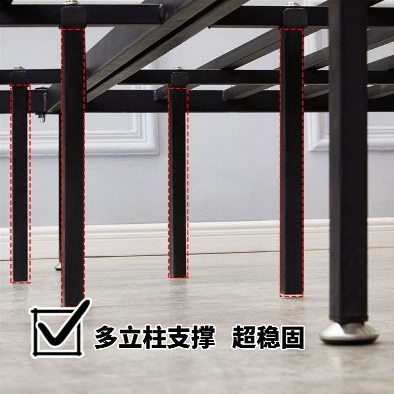 铁艺床儿童公主床卧室铁架钢艺床出租房公寓双人床欧式简约铁架床