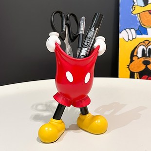 老鼠提裤子笔筒办公室桌面可爱创意高颜值马克笔大容量超大收纳盒