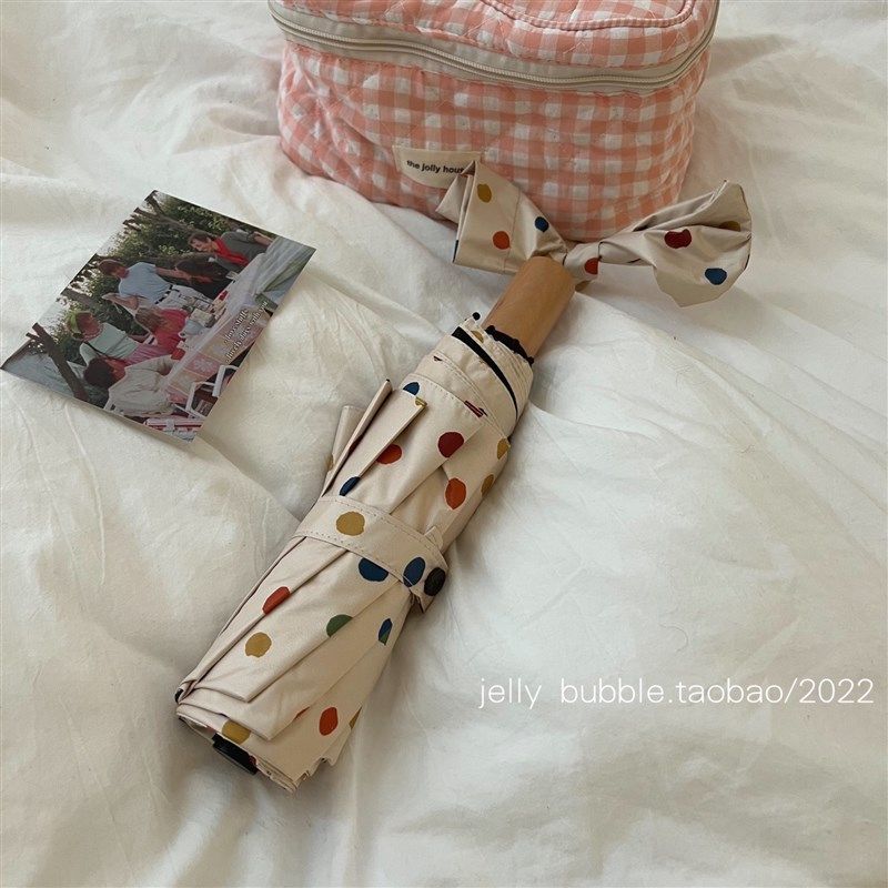 海洋球彩色波波波点防晒晴雨两用伞遮阳伞黑胶雨伞太阳伞折叠