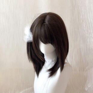 【有村架纯】短发假发女高层次斜刘海锁骨发日系Lolita整顶全头套