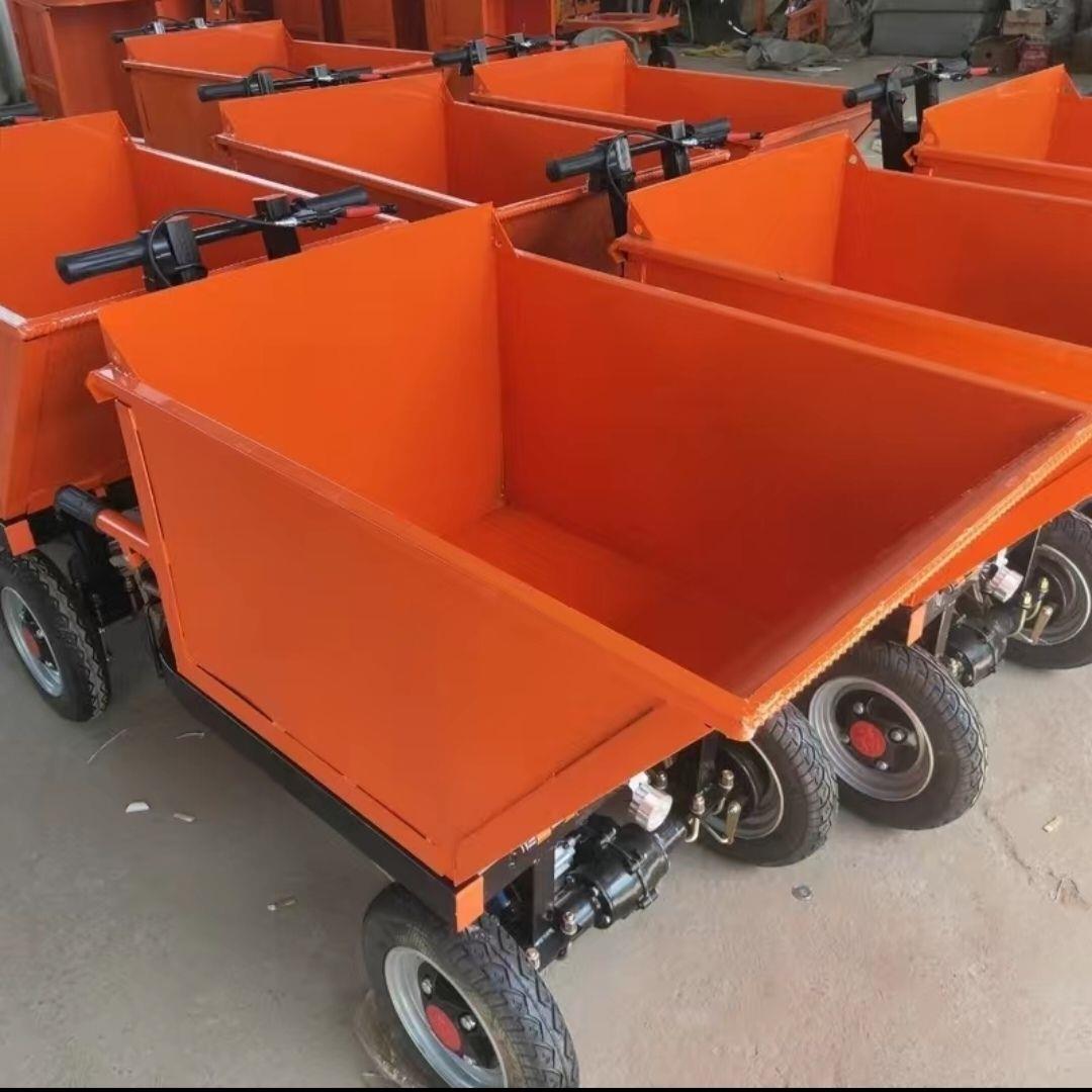 电动工程车电动灰斗车电动手推车三轮车翻斗车建筑工地灰斗车