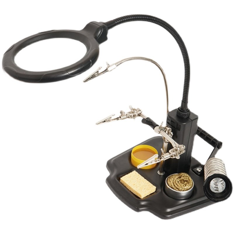 宝工焊接放大镜SN-39线路板夹具电路板维修多功能带灯焊接台支架