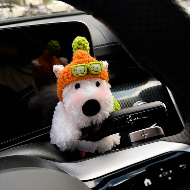 西高地车载汽车怀挡装饰转向灯小狗玩偶雨刮器公仔后视镜摆件女