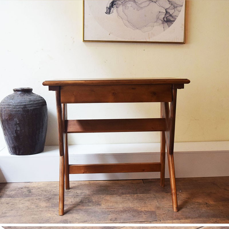 黑不二/中古复刻/昌迪加尔书桌实木工作台客厅玄关长条桌子宅寂风