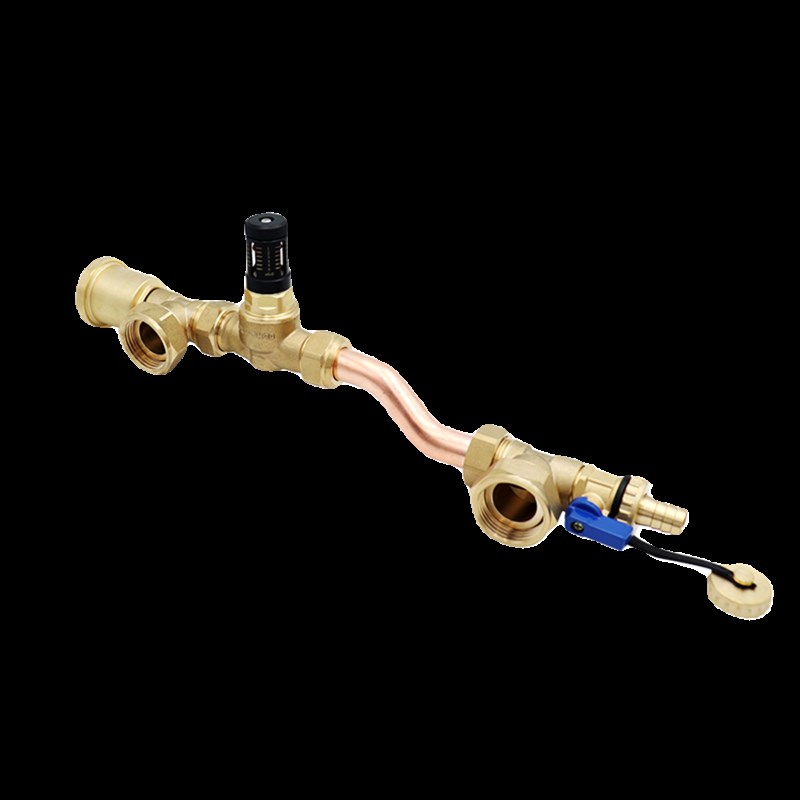 天氟地水地暖热分集水器黄铜内丝一寸压差旁通尾件排气排污旁通