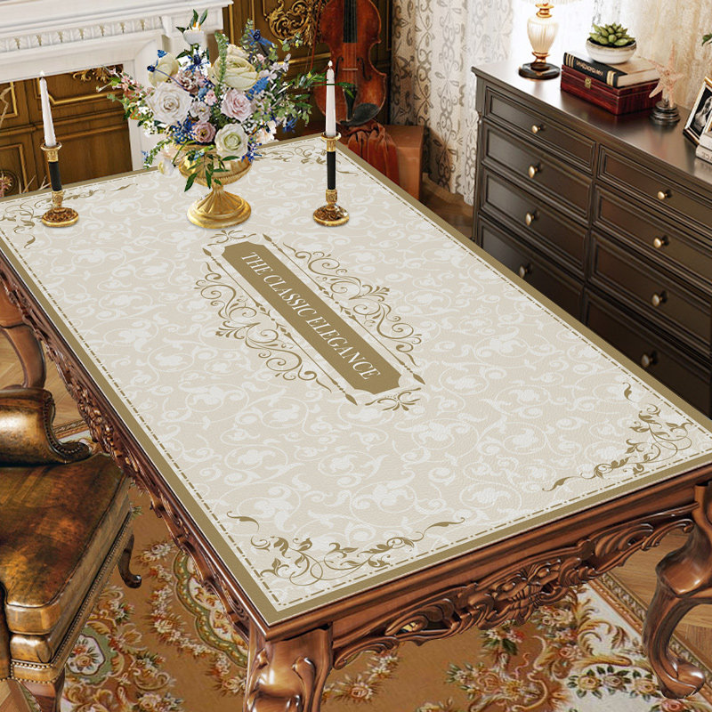 欧式桌布防水防油免洗高级感茶几台布硅胶桌垫长方形餐厅西餐桌布
