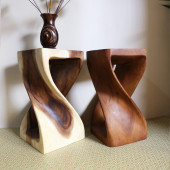 泰国创意实木凳子家用换鞋 矮凳客厅茶几凳整木根雕花架花台木墩凳