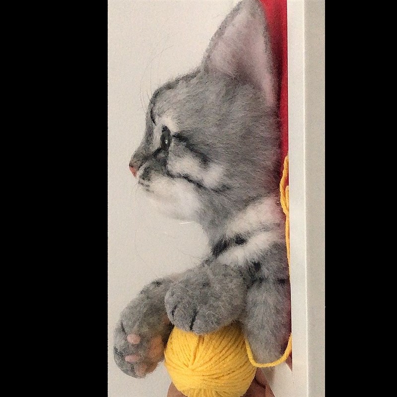 戳戳乐成品羊毛毡仿真玩偶宠物猫狗diy纯手工来图定制摆件相框