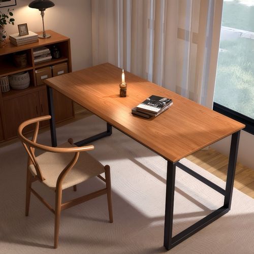 樱桃木电脑书桌子纯实木黄杨木双人办公写字学习餐桌台家用定制