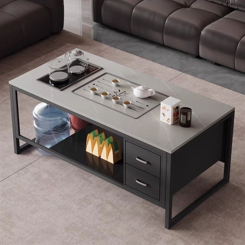 现代商务功夫办公室茶台一体全自动火烧茶几家用泡茶