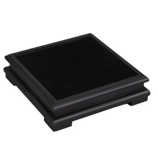 正方形旋转木质底座花瓶石头雕塑玉器文玩工艺品摆件玻璃罩底坐