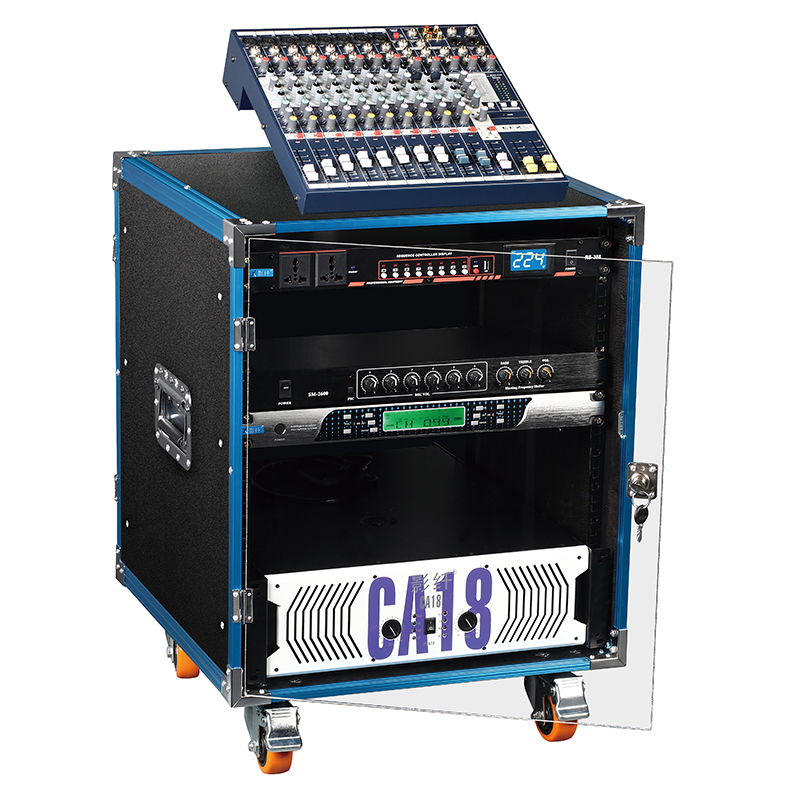 U有机玻璃门功放音响机柜调音台机架1u广场航空机箱演出用