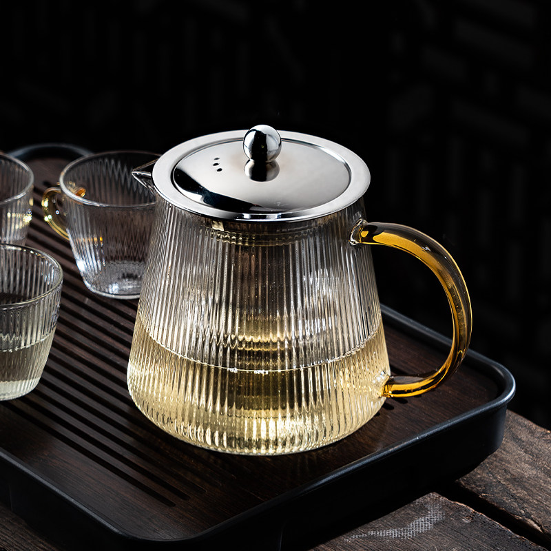 玻璃杯家用耐高温茶水分离杯子办公室泡茶杯待客喝水杯花茶杯带盖