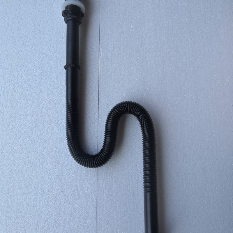 出口黑色S管洗脸盆下水道防臭下水管排水管洗手盆台盆下水器