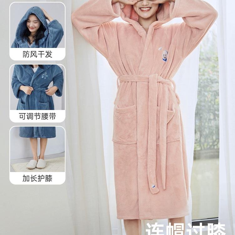 袍式浴巾女袍FS756332棉吸浴水速干浴衣秋冬季酒店睡珊毛巾料男瑚
