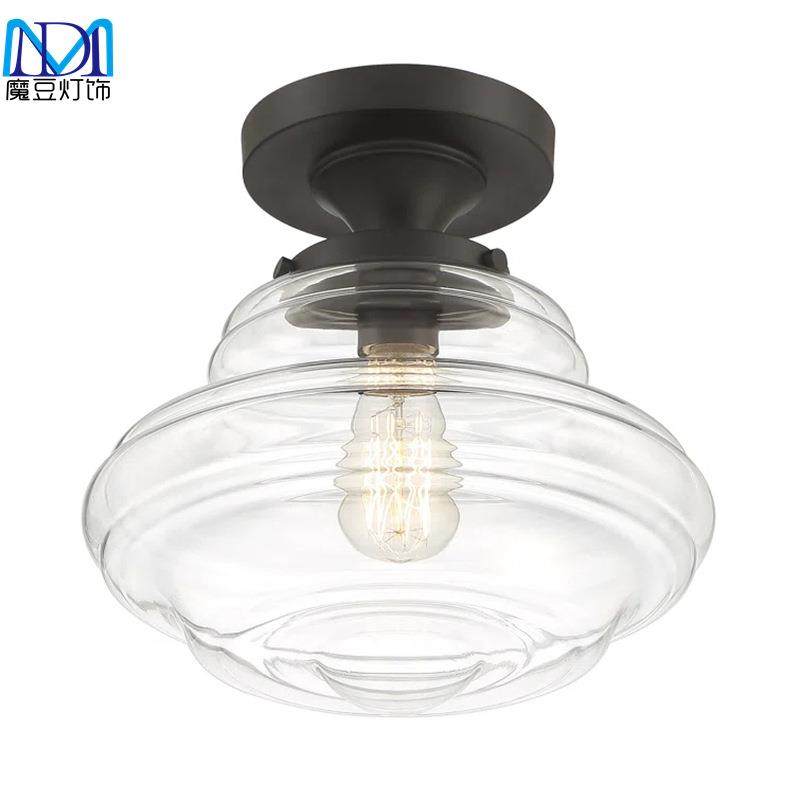 美式工业过道吸灯顶房阳LDV半嵌装阳台璃玻吸顶灯热销灯厨具