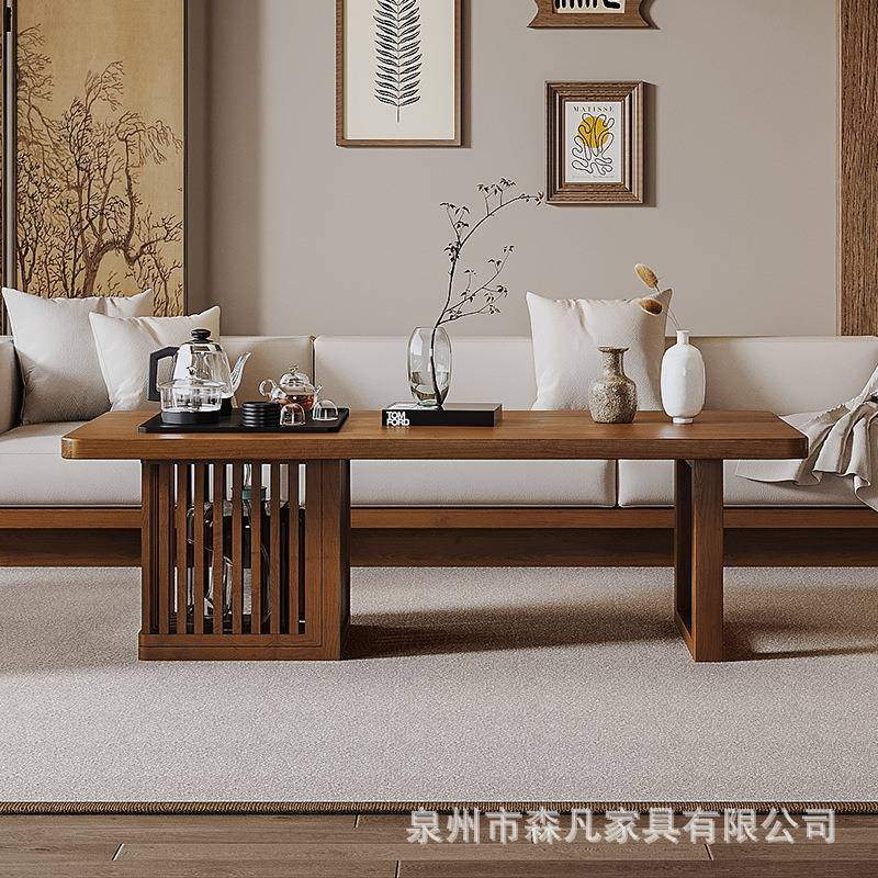计新中式创客厅实木茶几沙发意茶台带茶盘烧无品牌/水宋代风设轻