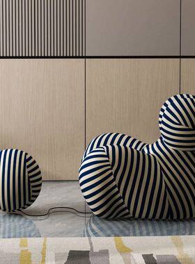 妈妈的抱休闲单人艺沙怀发椅意式极阳简AWI设计师网红台布懒人躺