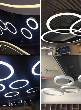 LED圆形圆环灯办吊公室健铺HR-Q106身房店大堂圈工业风灯环形工程