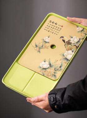 茶新品陶瓷水干公泡盘储式台小号办家用茶盘日式功夫55655小茶盘