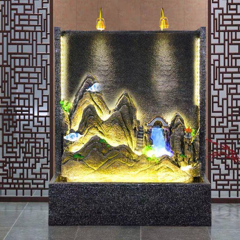 水幕户外水假山屏风IAI墙流水景观水墙室外水帘瀑布庭花院园装饰