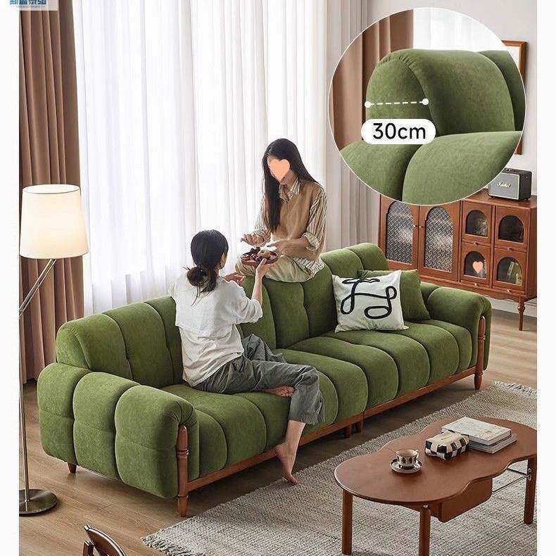 美式钢琴无品牌/键沙发复古款墨绿色美奶式户布艺客新厅沙发小型