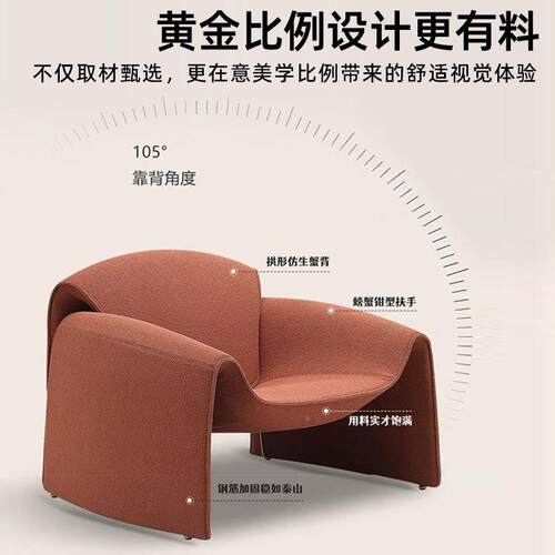 发网红现代轻奢休闲极简沙椅客厅家简用小户沙发约意型无品牌/式