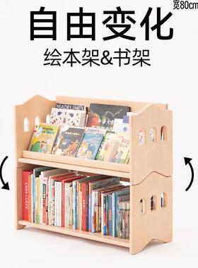 全实组儿童书22898架阅地读绘本架可堆木叠落置物架合宝宝玩具收J