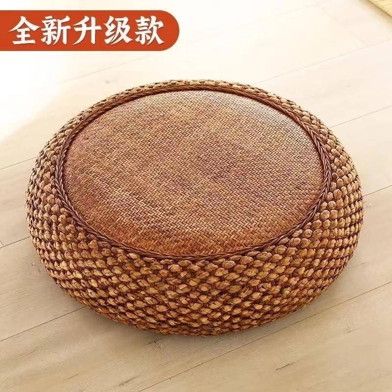榻藤编蒲地团草编家用上坐垫厚圆形茶几榻米日式加纯色坐BIL墩阳