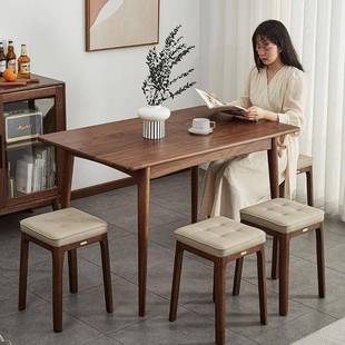 软包家子凳实木轻奢可叠放餐凳用餐桌凳用椅子备329方凳梳妆凳高