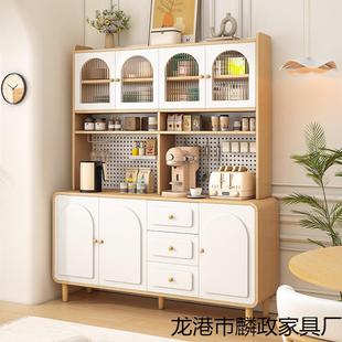 原木奶油风餐边柜墙一体储物柜房厨客厅多功靠能ACH收餐纳置物柜