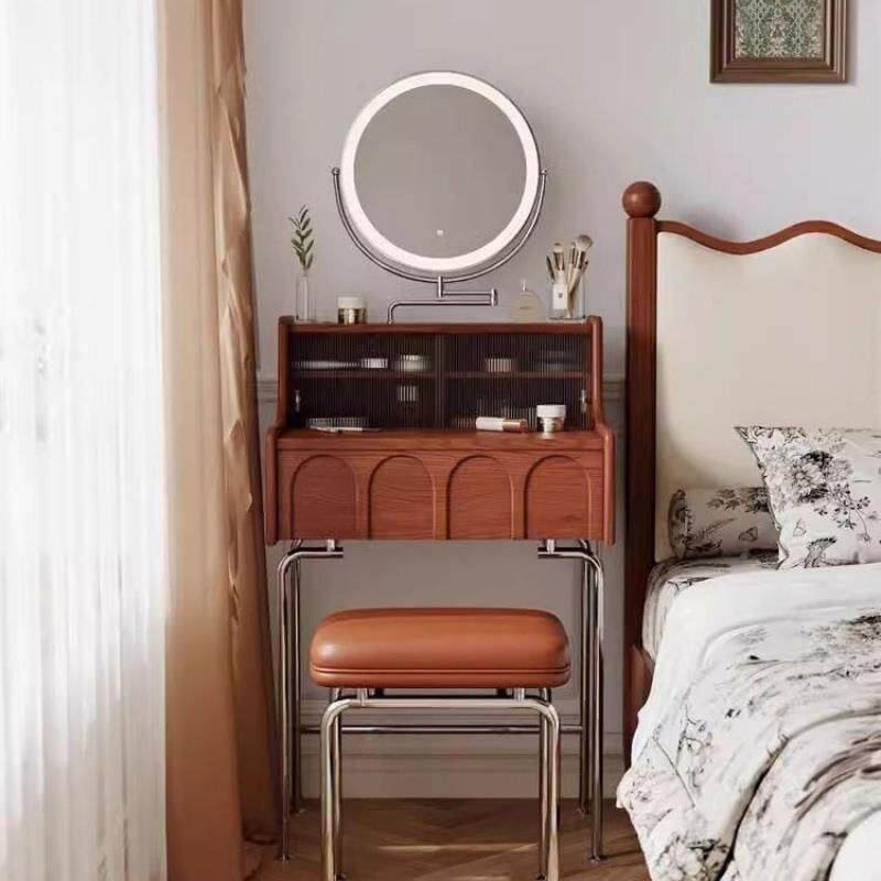 法恒式沃JEO复风梳妆台小户型卧室实木床头化妆设古键计师化妆台