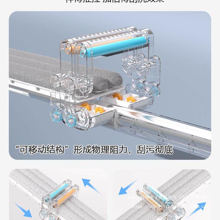 款免新手洗平板160拖把款家用一拖新净干湿用墩两布大拖地免手洗