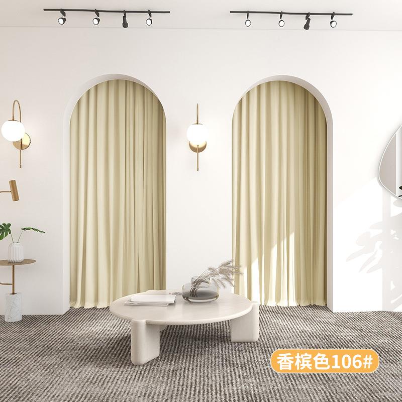 更衣WLU室场隔断布帘间门帘隔帘商拱门丝绒窗帘断高端试衣门帘服