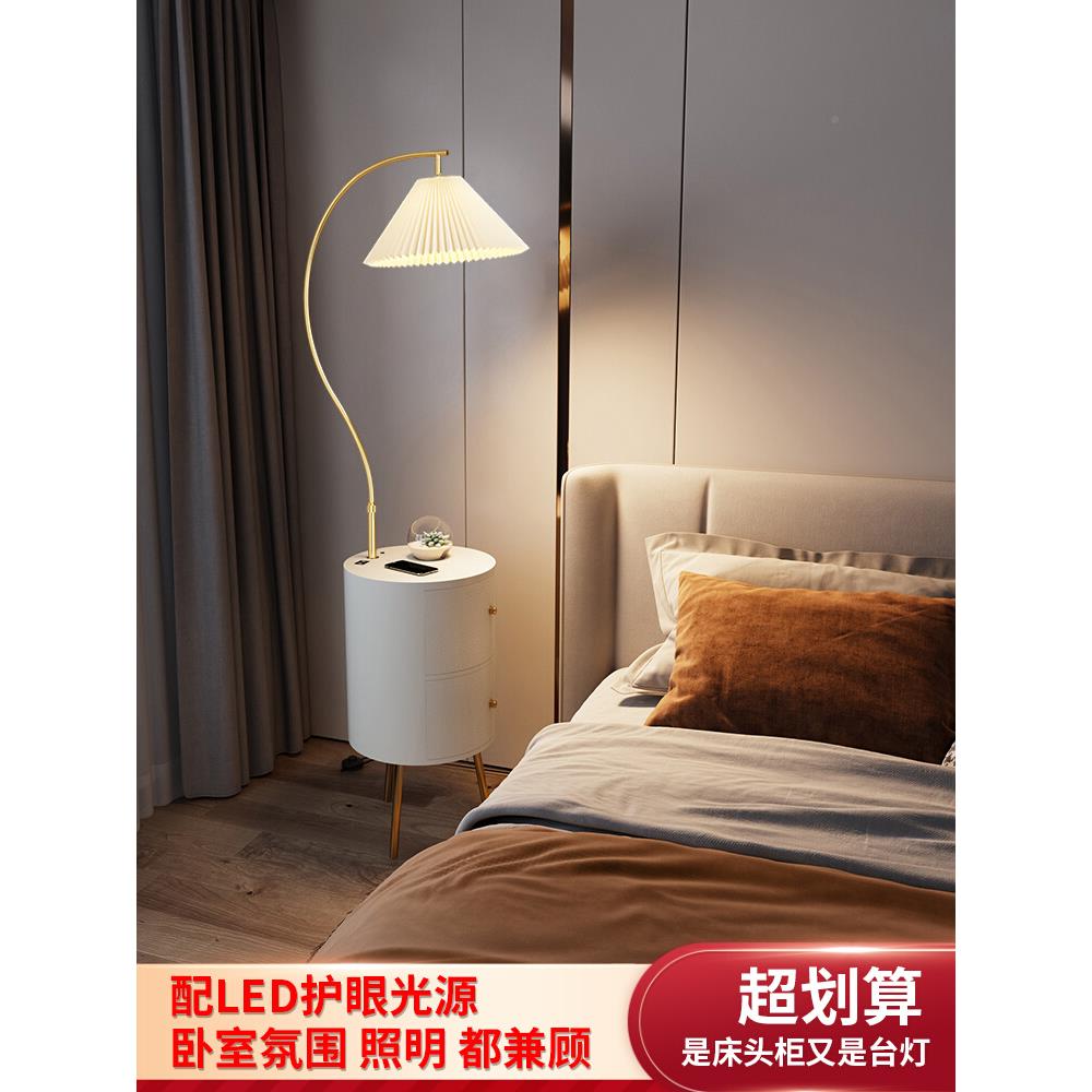 圆形床头体带灯柜轻奢感室充电替代卧小型ZRR边一几创意简约