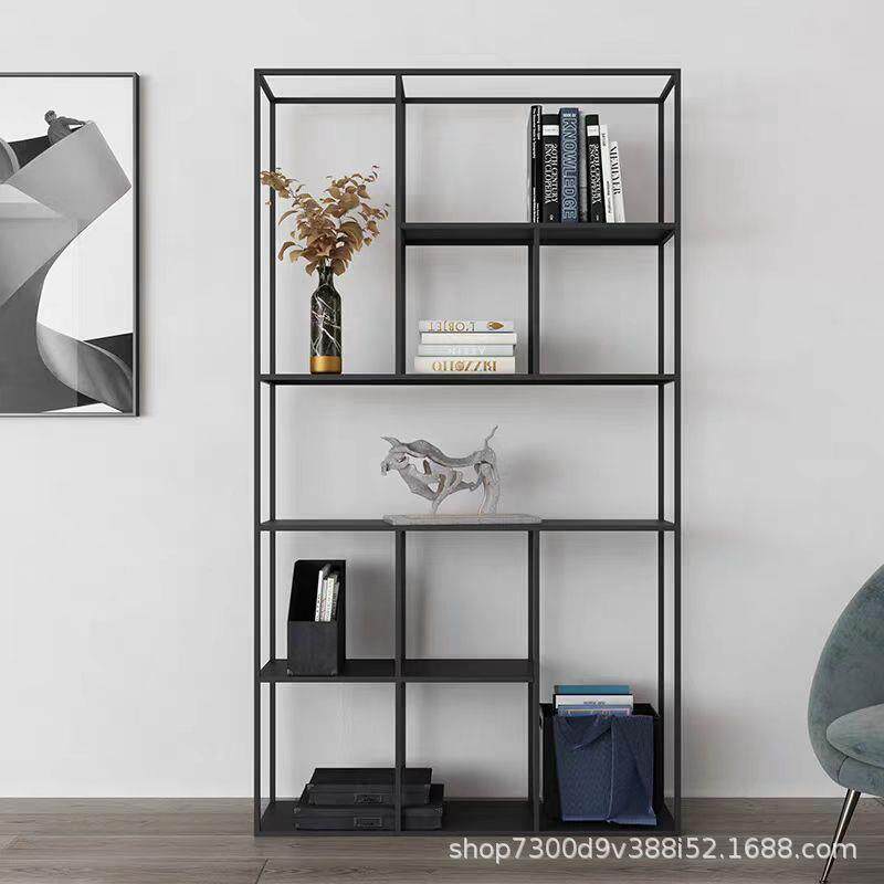 661落铁艺简约书地架客厅玄关小隔断置物架户型简靠墙创意极展示
