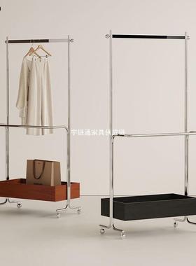 中古落地架XMB现代帽不锈钢衣挂衣架衣衣架卧室移动服装收纳置物