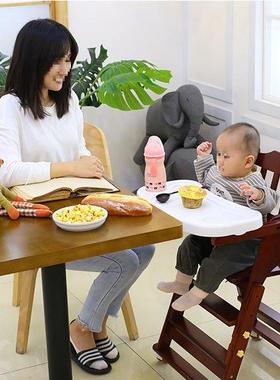 宝宝餐椅桌童SCE餐椅实木多儿功能便携带折叠吃座椅家用酒饭店餐