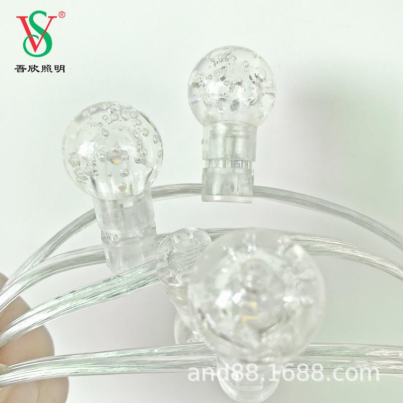 家直圆销LE晶D水小球灯串厂节日装饰TAL圣诞星星彩灯