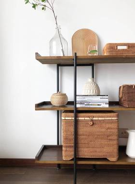 越藤编具收纳筐草编脏衣服收纳框编篮子竹框编织TB-62231收纳盒玩