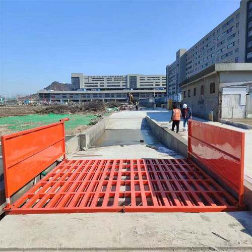 建筑工地轮机自动无线感洗应885大型车辆全洗平冲台平板洗轮机