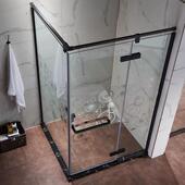 430铝合金不锈玻钢屏风石形弧形L69形钻钢化璃简易淋浴房淋浴间