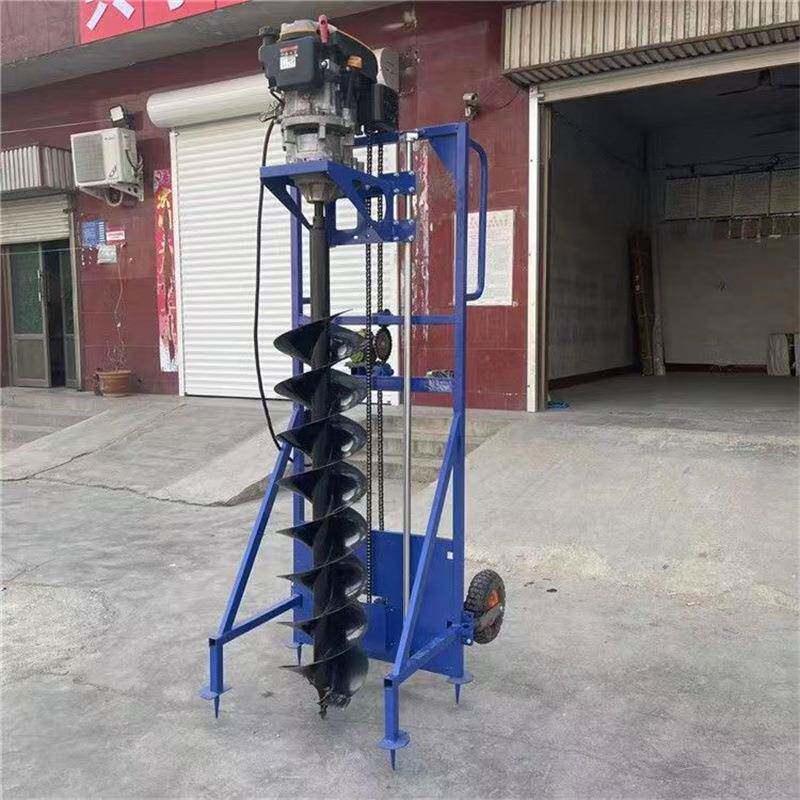 林业HTB树施肥挖坑机独轮冰推车式汽油钻坑机农用种小手型提钻打